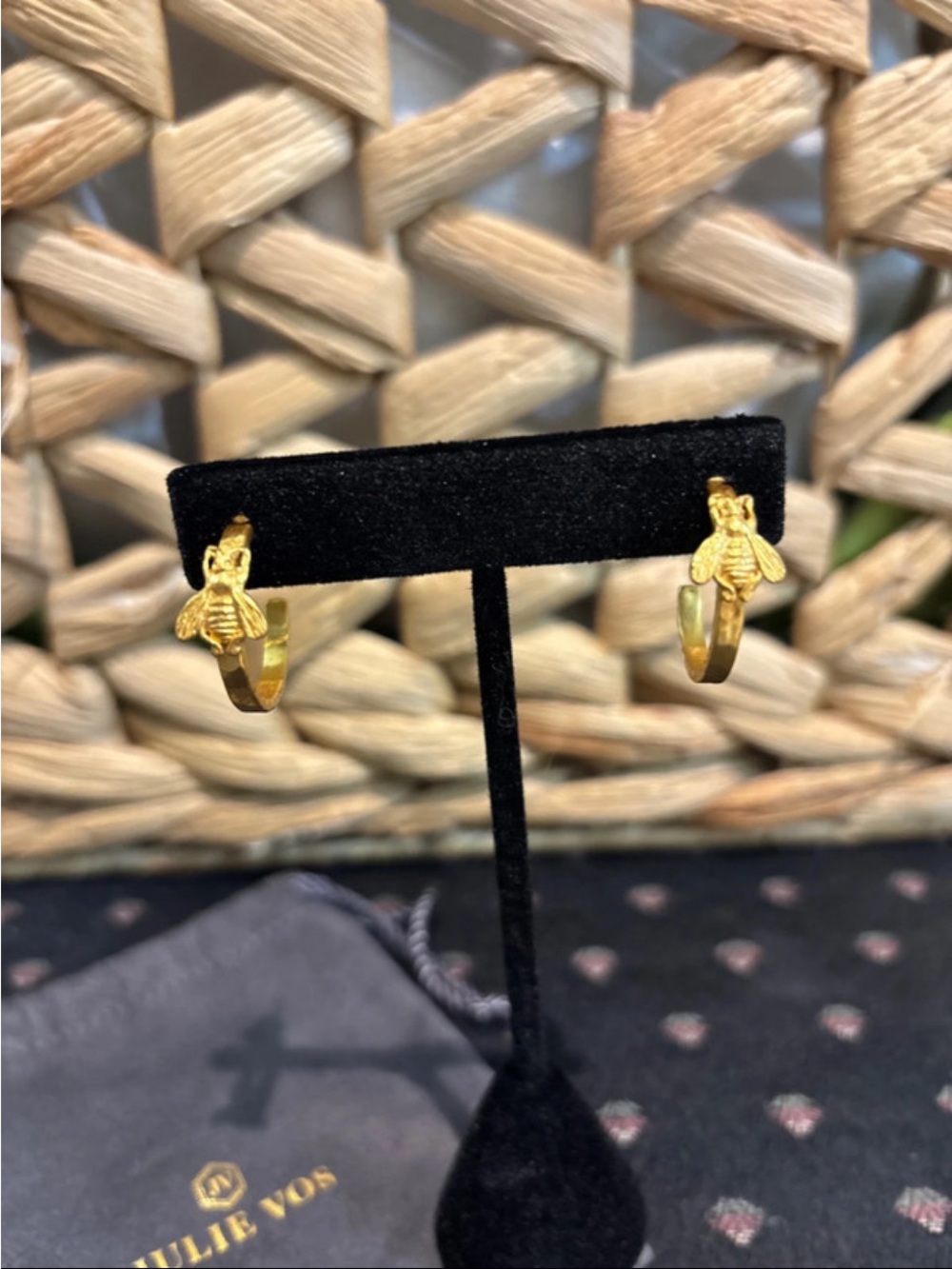 Julie Vos Gold Bee Hoop Earrings - Picture 5 of 7